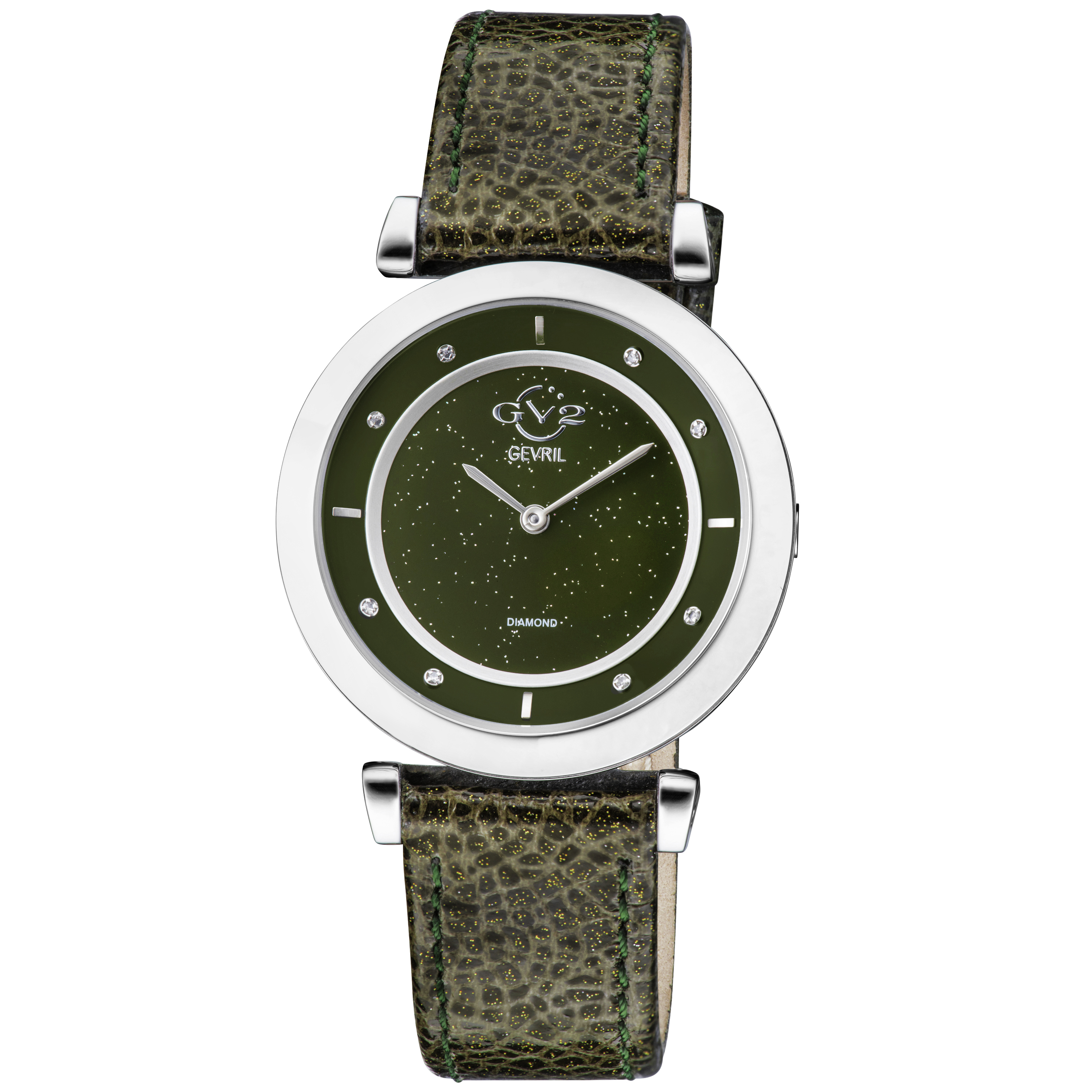 GV2 Womens Lombardy Schweizer Quarz Diamant Grün Uhr Image