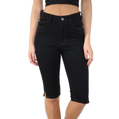 MYT Womens Magic Shaping hoch taillierte Denim Shorts Schwarz Image