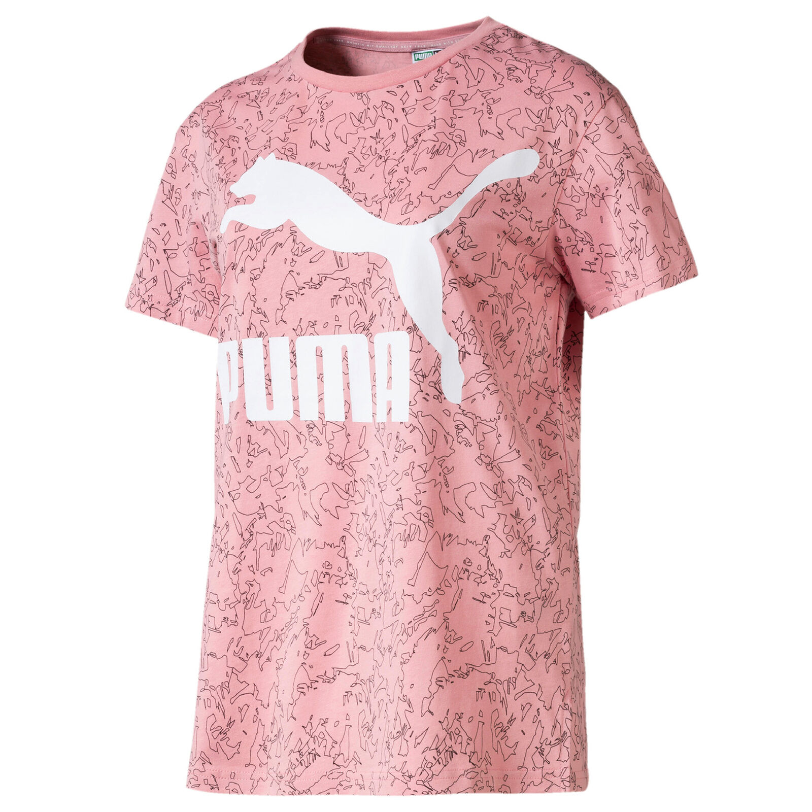 Puma Grafiklogo Kurzarm Crew Crew Hals Pink Womens AOP T-Shirt 595519 14 Image