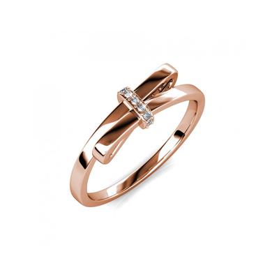 Ring mit leuchtender Schleife - Rose Gold und Kristall