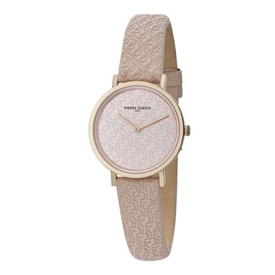 Pierre Cardin Belleville Pc Monogram Beige Damen Armbanduhr CBV.1504