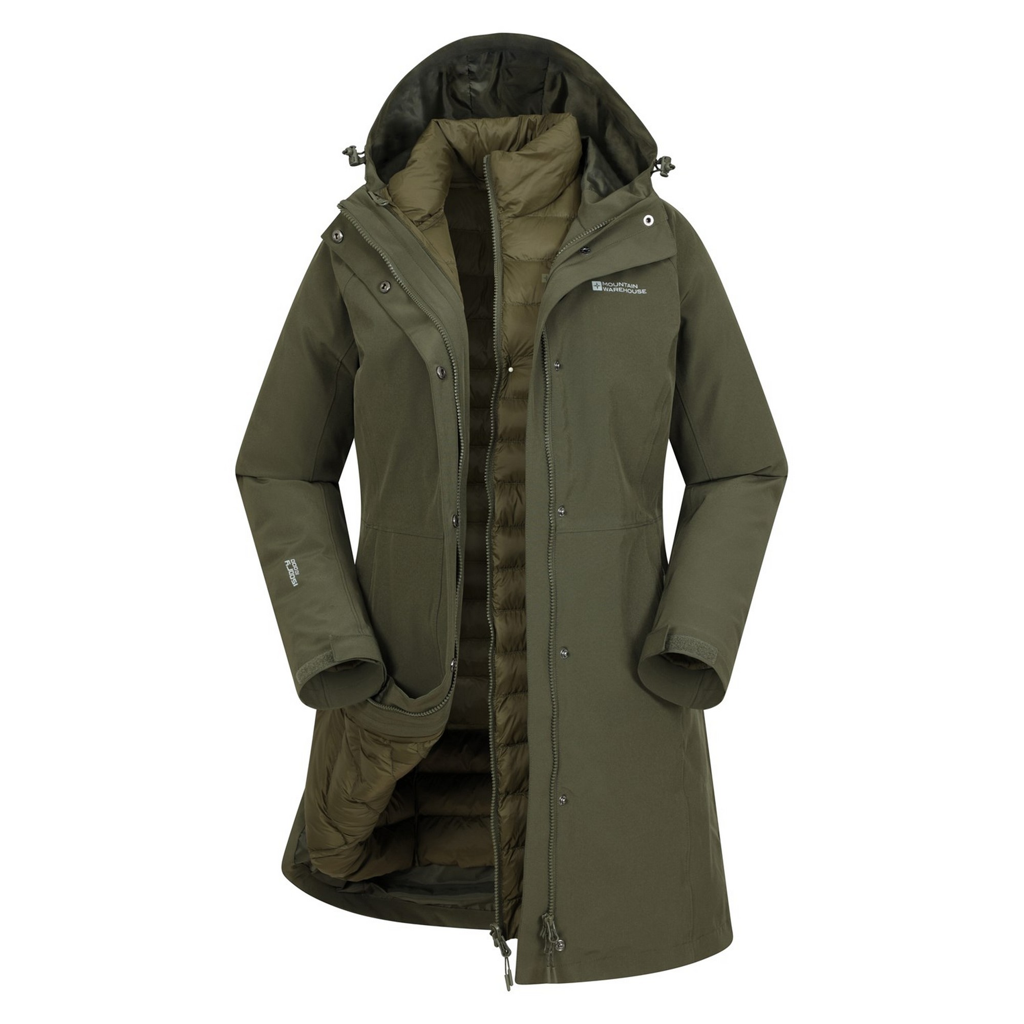 Mountain Warehouse Damen/Damen Alaskan Long 3 in 1 Jacke (Khaki Grün)