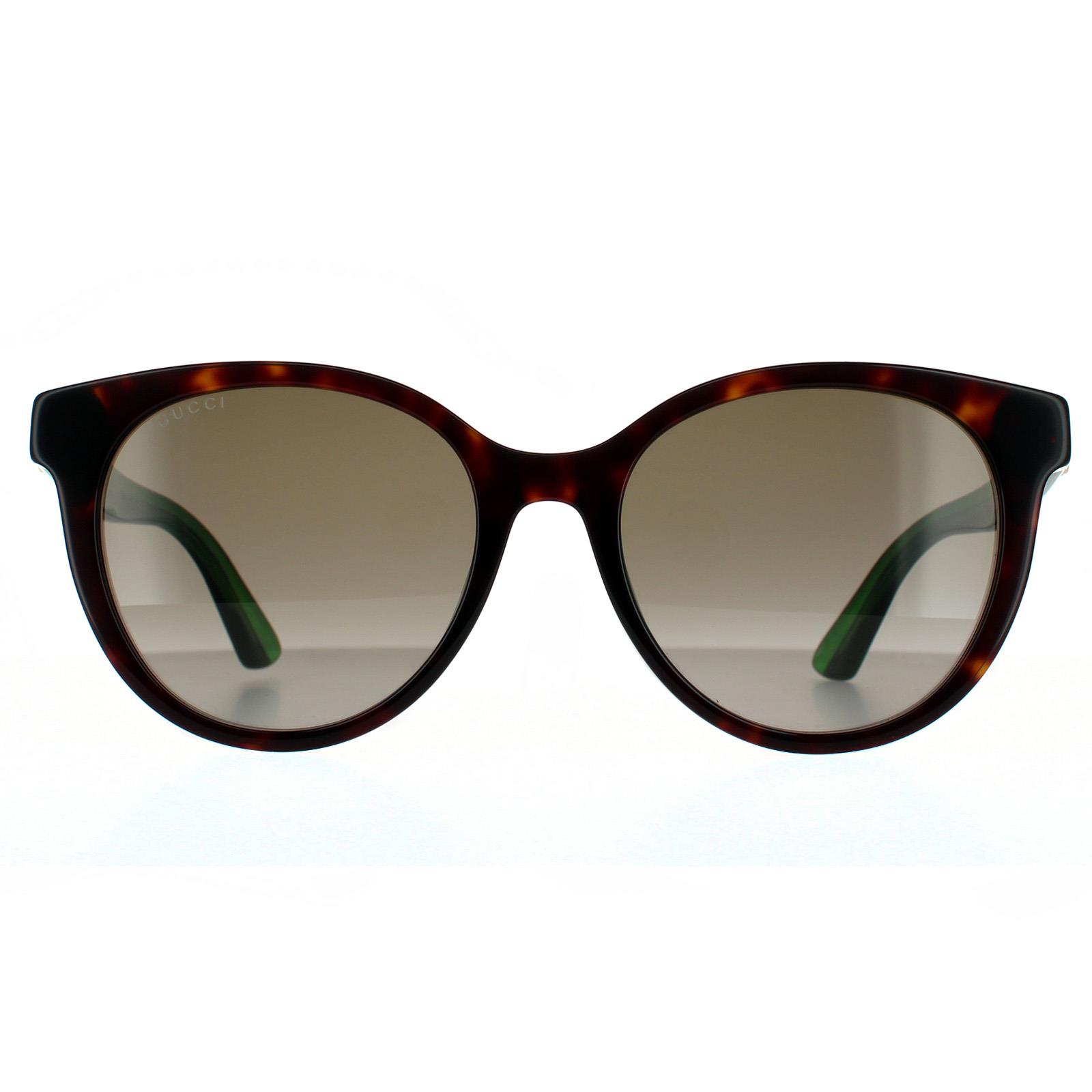 Lunettes de soleil Gucci GG0702SKN 003 Havana avec gradient vert et brun rouge Image