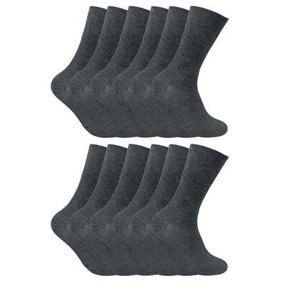 12 Paar Herren thermische diabetische Socken | Socken Snob | Nicht elastische extra breite diabetische Socken für schlechte Durchblutung - grau Image