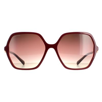 Bvlgari Square Damen Bordeaux auf Transparent Rot Braun Lila Farbverlauf BV8238B