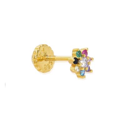 Piercing Luxenter, Fanti 925 Sterling Silber und Multicolour Zirkonia in 18 Karat Gelbgold