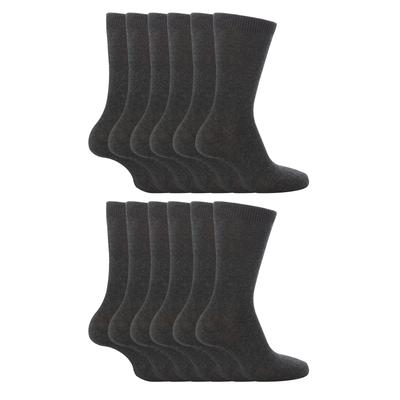12 Paar Multipack Kids Plain School Socken | Jungen & Mädchen | 3 Größen | Sock Snob Childrens Cotton Rich Socks - Grau Image