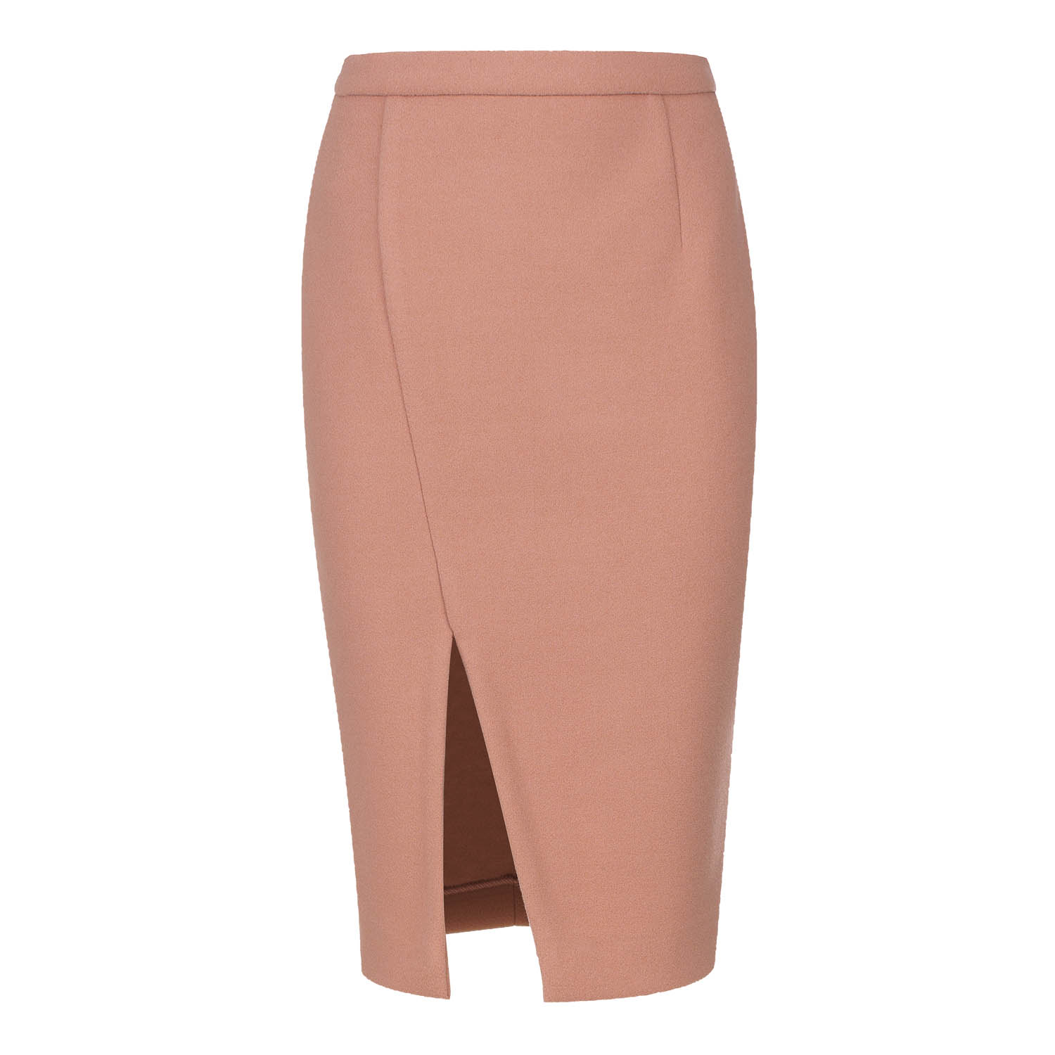 Lachsfarbener Bleistiftrock aus Mufflonimitat Image