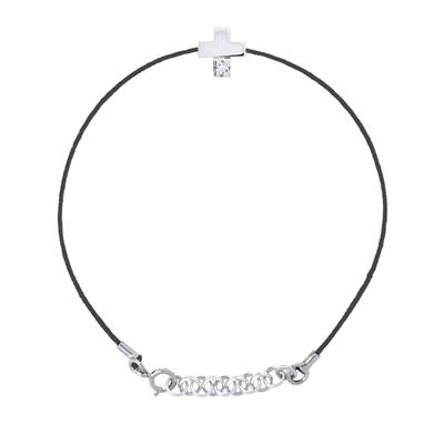 DIADEMA - Armband - Schwarzes Nylon - Echter Diamant