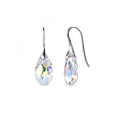 Teardrop-Haken-Ohrringe - Silber und AB-Klar Image