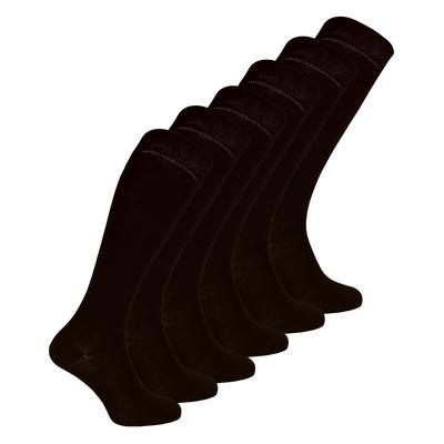 6 Paar Damen lange Bambus Socken | Damen Kniestrümpfe - Schwarz Image