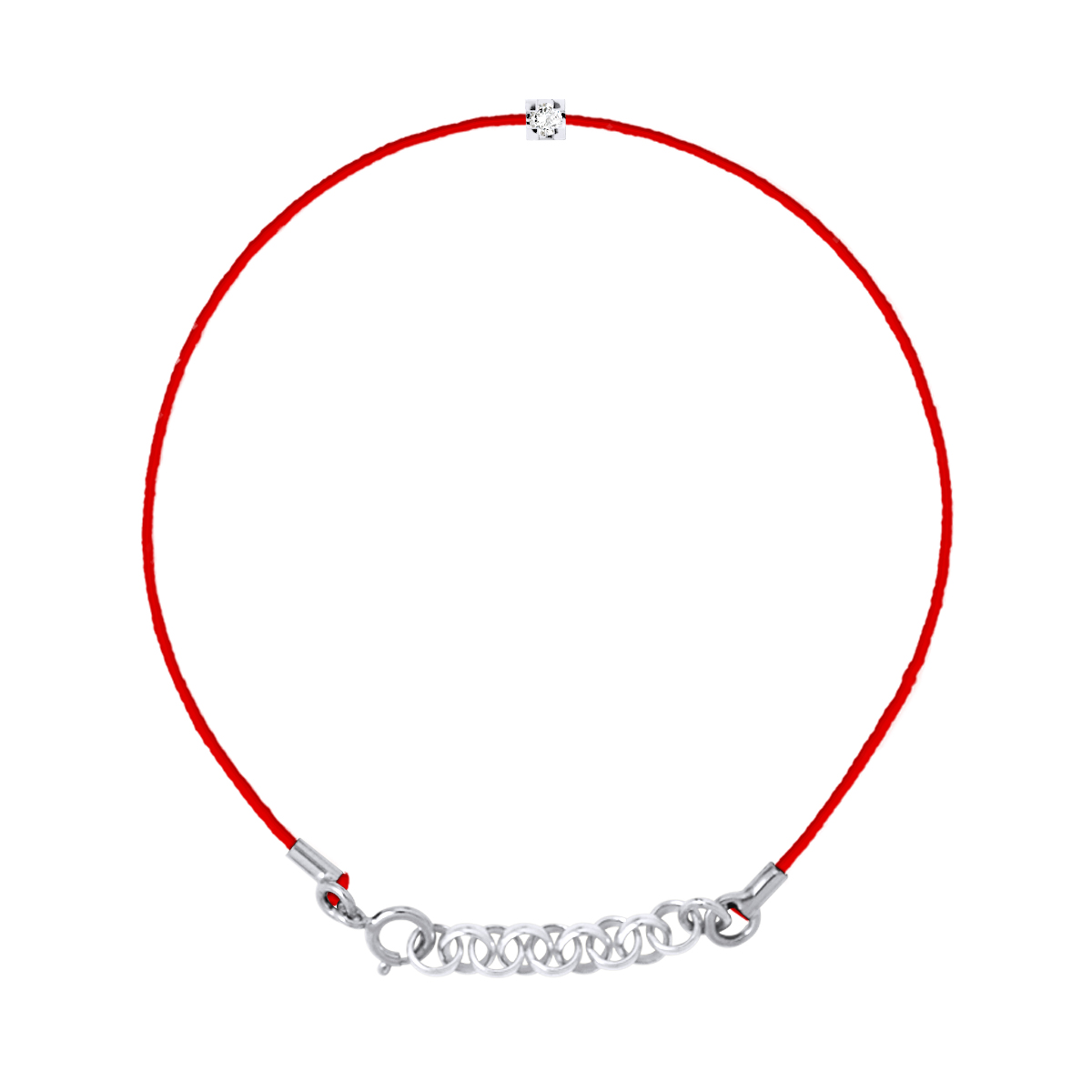 DIADEMA - Armband - Rotes Nylon - Echter Diamant Image