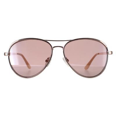 Guess Aviator Womens glänzend Rose Gold Bordeaux Spiegel GF0350