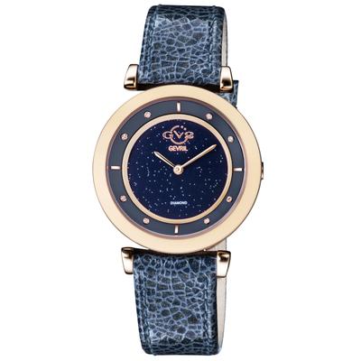 GV2 Womens Lombardy Schweizer Quarz Diamant Blau Uhr Uhr Image