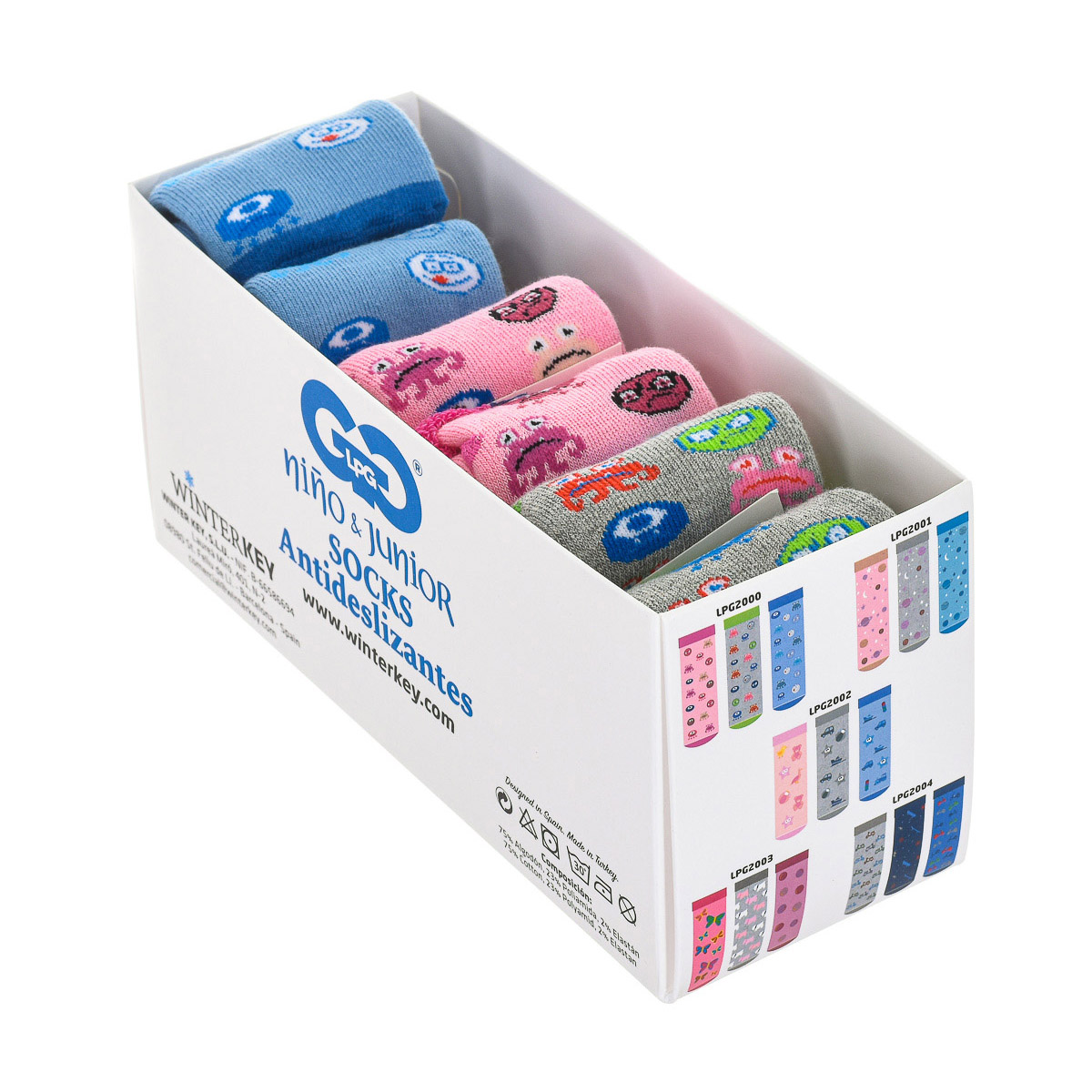 Packung mit 6 rutschfesten Kindersocken LPG2000 Image