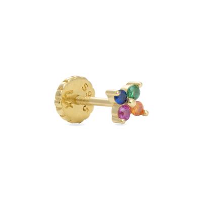 Piercing Luxenter, Phanvi Sterling Silber 925 und Multicolour Zirkonia in 18 Karat Gelbgold