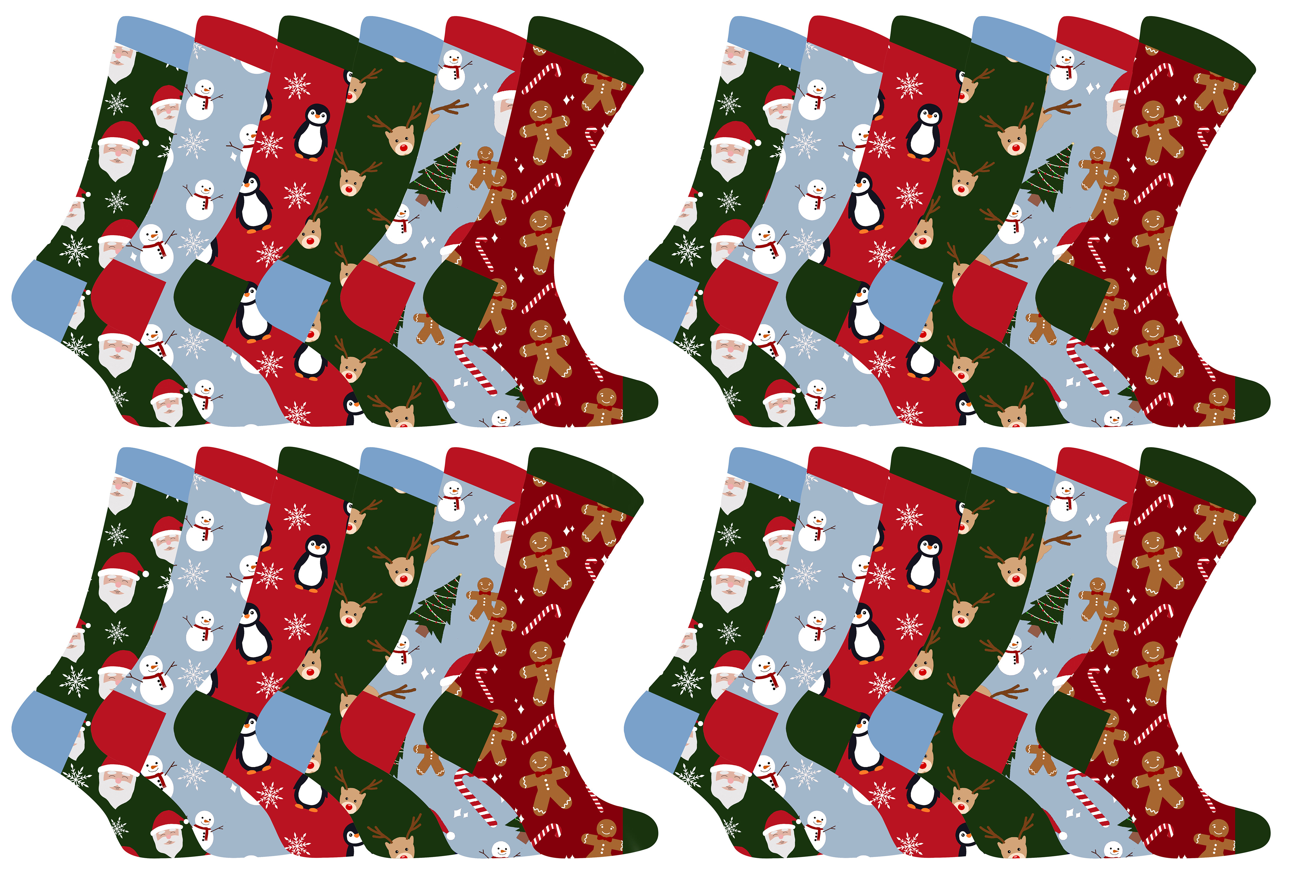 Kinder Weihnachten Socken | Sock Snob | Neuheit Spaß Muster Weihnachtsgeschenk Socken für Jungen & Mädchen - 24 Pack Image
