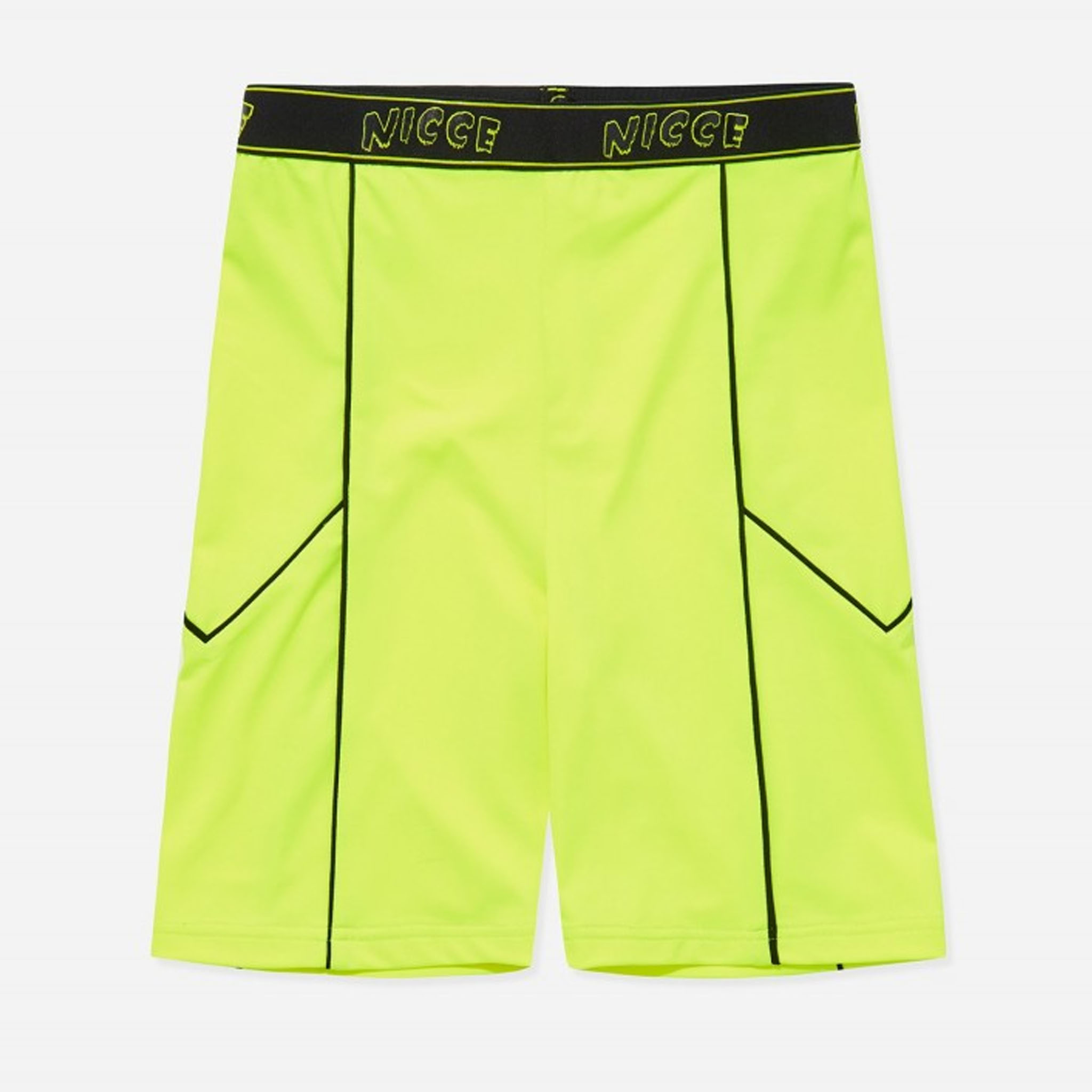 Nicce Graphic Logo Neon Yellow Womens Carbon Cycling Shorts 201 2 06 03 0180 Image