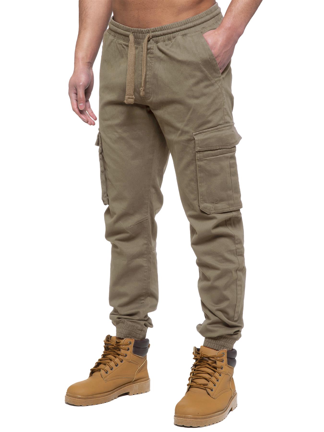 Enzo | Herren Cargo-Jogger-Jeans - Beige Image
