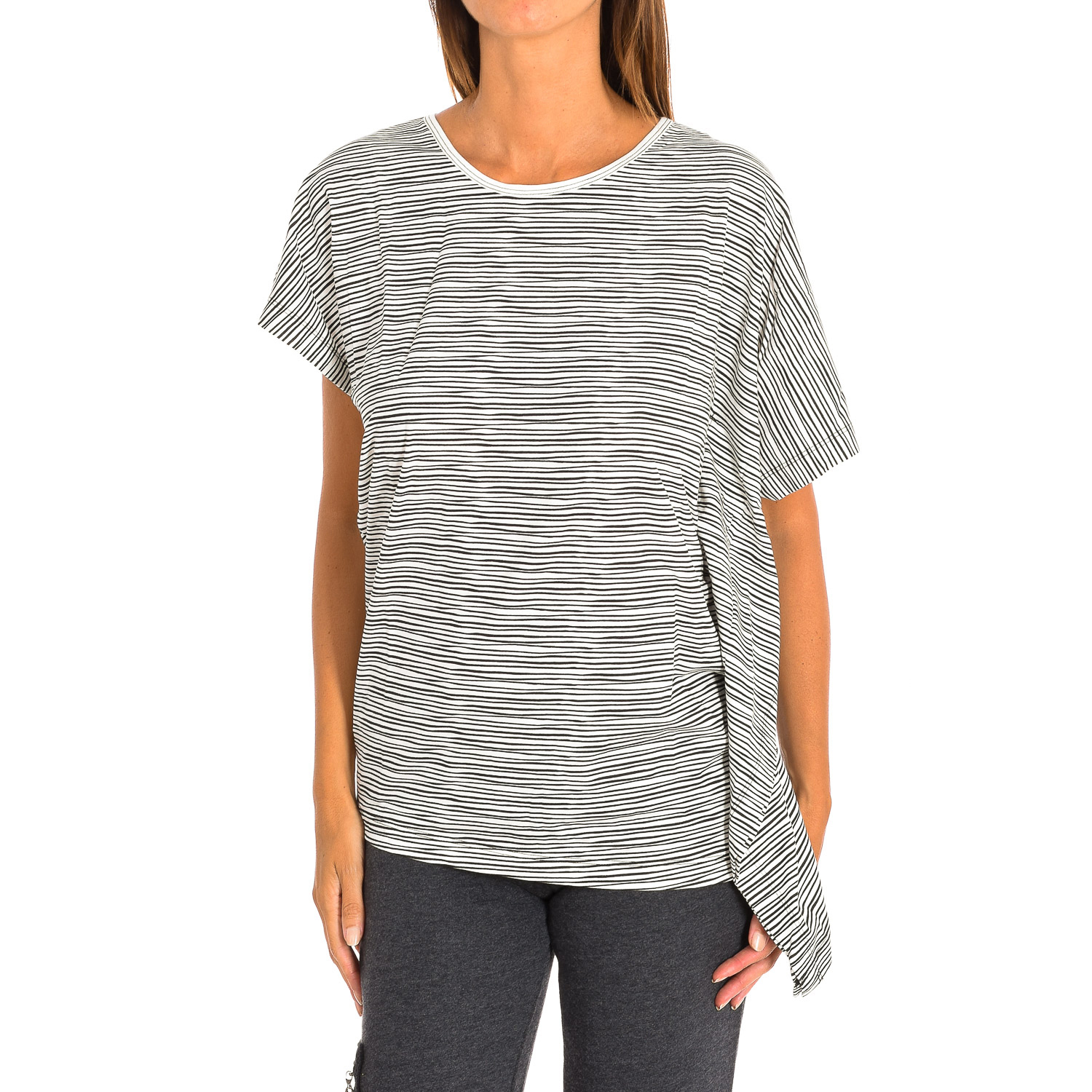 Damen Kurzarm-Rundhals-Sport-T-Shirt Z1T00682 Image