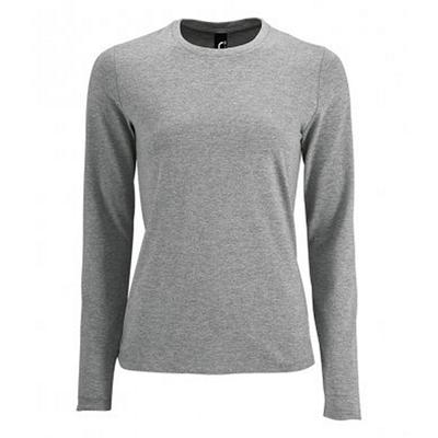 SOLS Damen T-Shirt Imperial, langärmlig (Grau meliert) Image