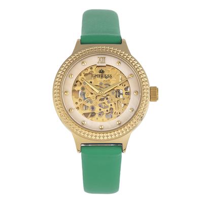 Empress Alice Automatic MOP Skeleton Dial Leather-Band Watch Image
