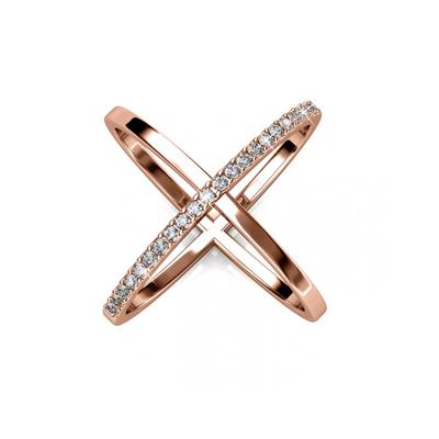 X Duo Ring - Roségold und Kristall