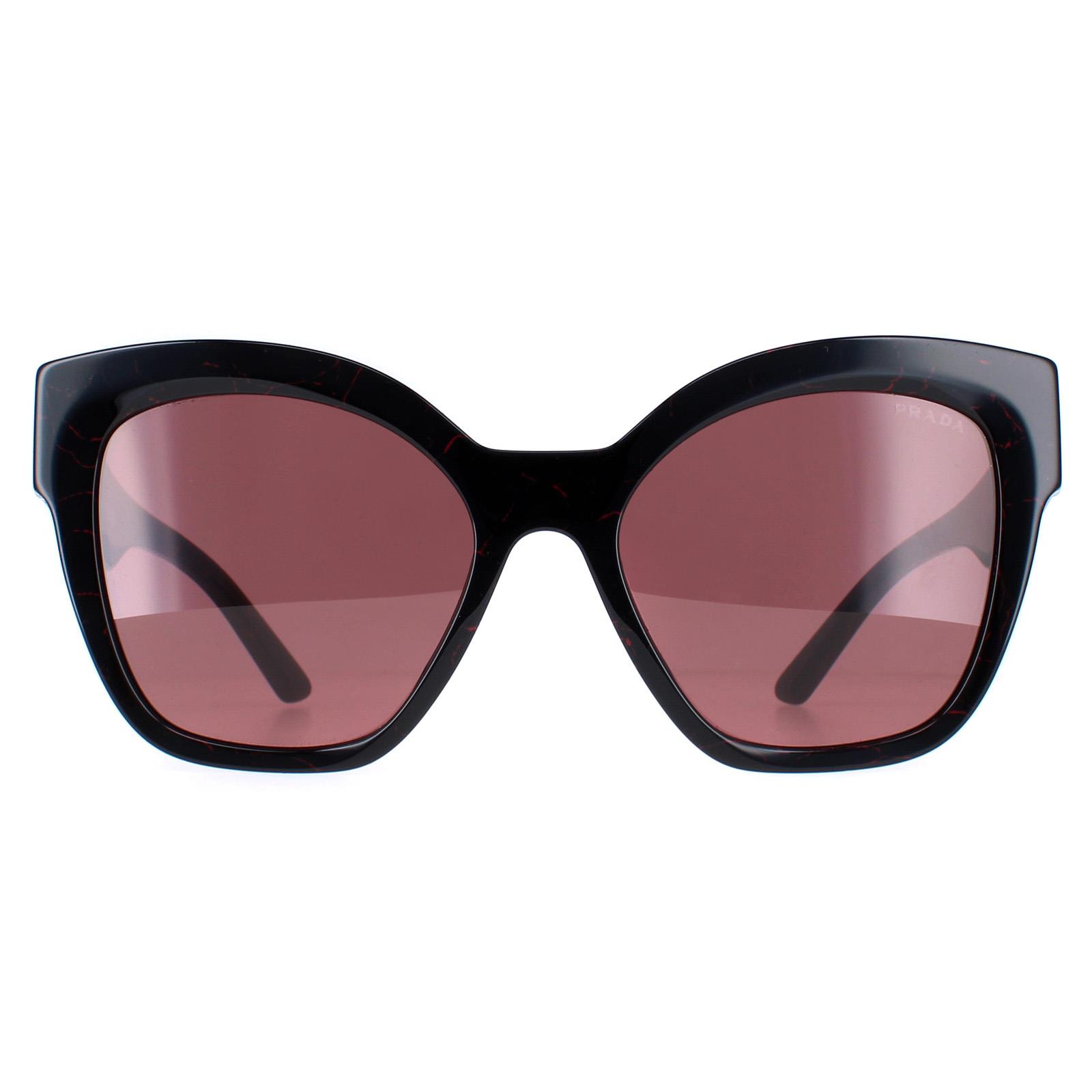 Prada Square Damen Schwarz Rot Dunkel Violett PR 17ZS Image