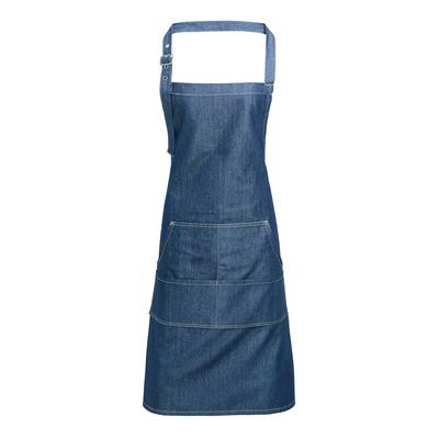 Premier Unisex Erwachsene Farben Tasche Vollschürze (Blue Denim) Image