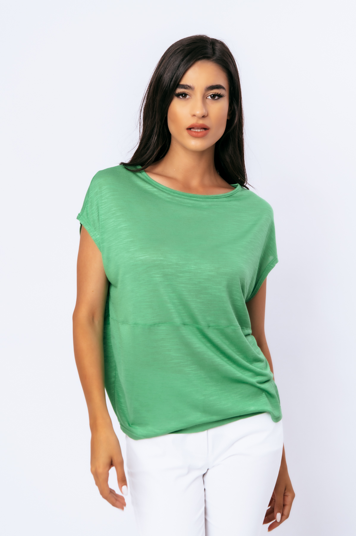 Grünes ärmelloses Top aus Stretch-Jersey Image
