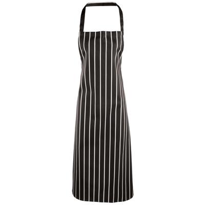 Premier Ladies/Womens Stripe Apron (2er-Pack) (Schwarz/Weiß)