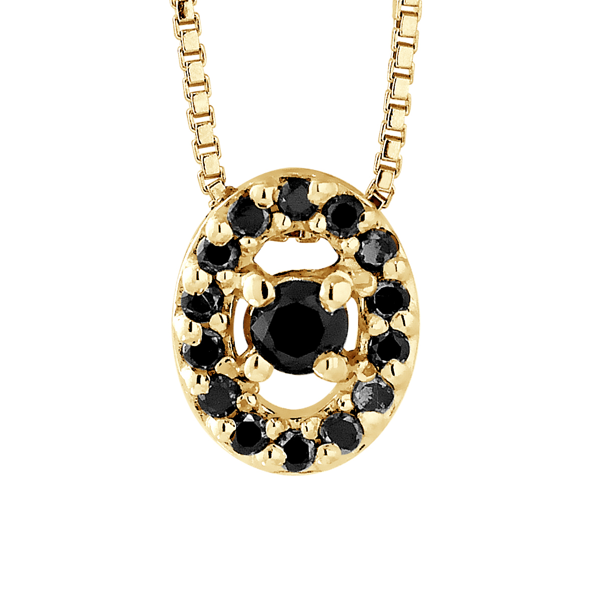 DIADEMA - Halskette mit Diamanten - Schwarz - Gelbgold Image