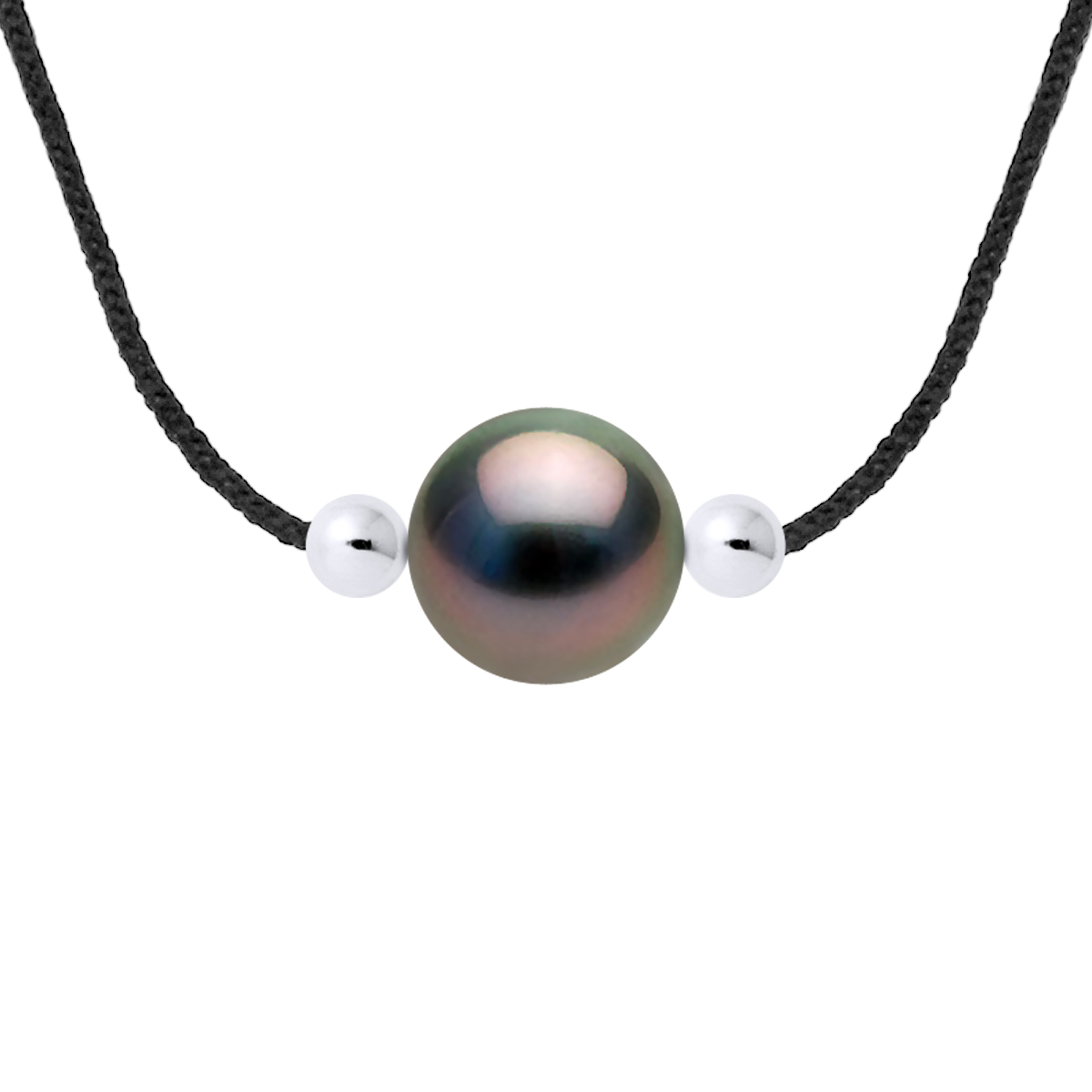 DIADEMA - Halskette Schwarzes Nylon - Tahiti-Perle Image