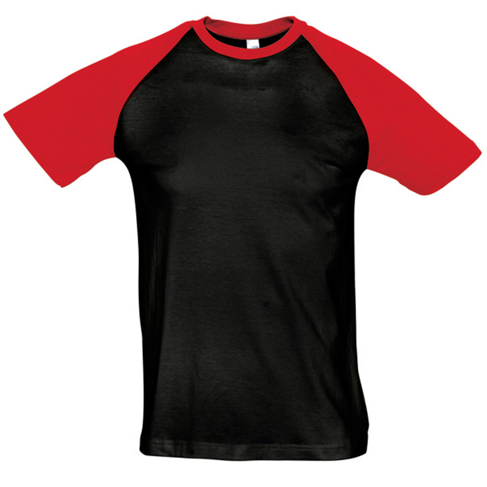 SOLS Mens Funky Contrast Short Sleeve T-Shirt (Schwarz/Rot) Image