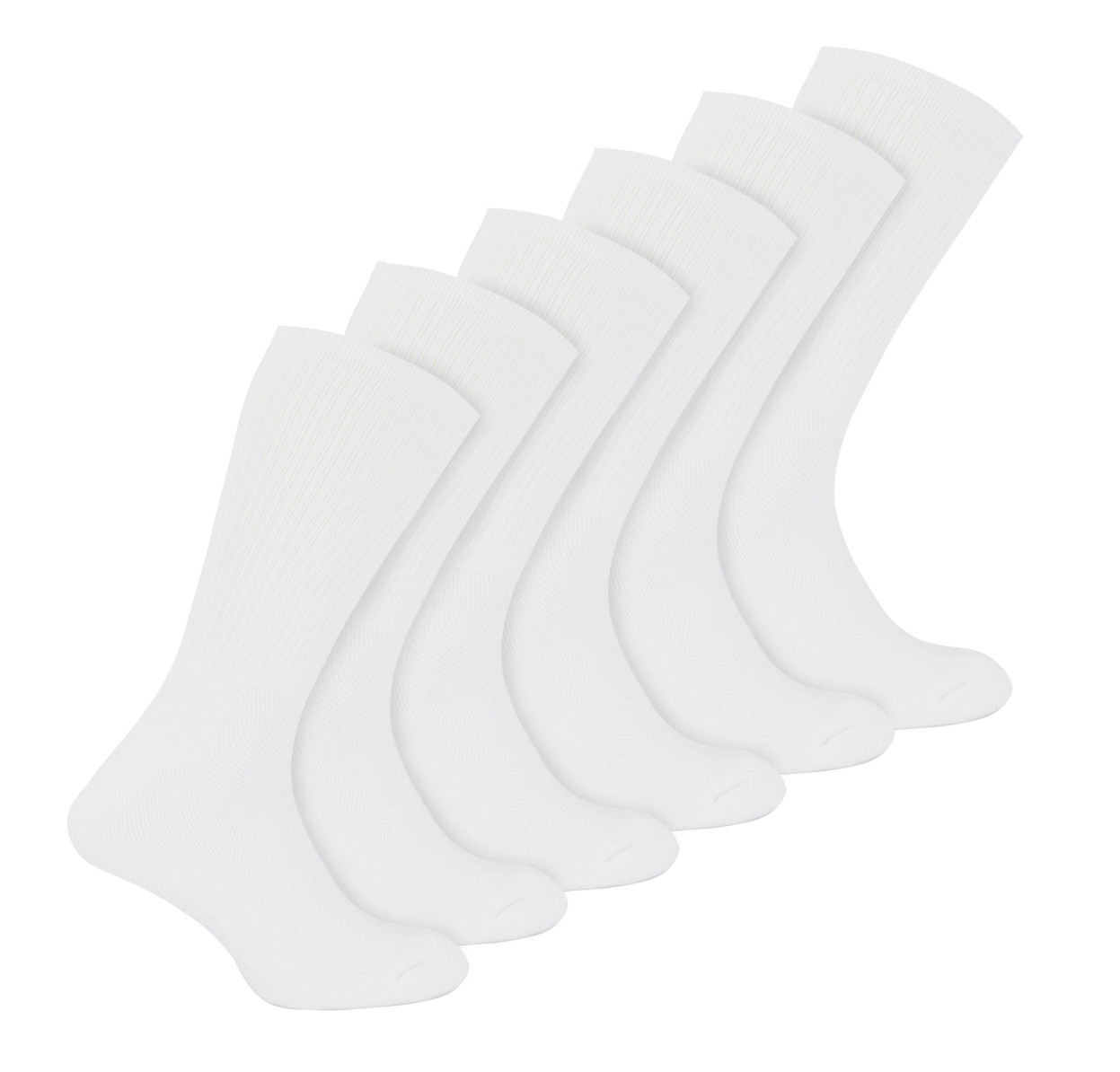6 Paar Multipack Boys Bamboo Sport Socken | Sock Snob | Atmungsaktive Crew Kids White PE Socken - Weiß Image