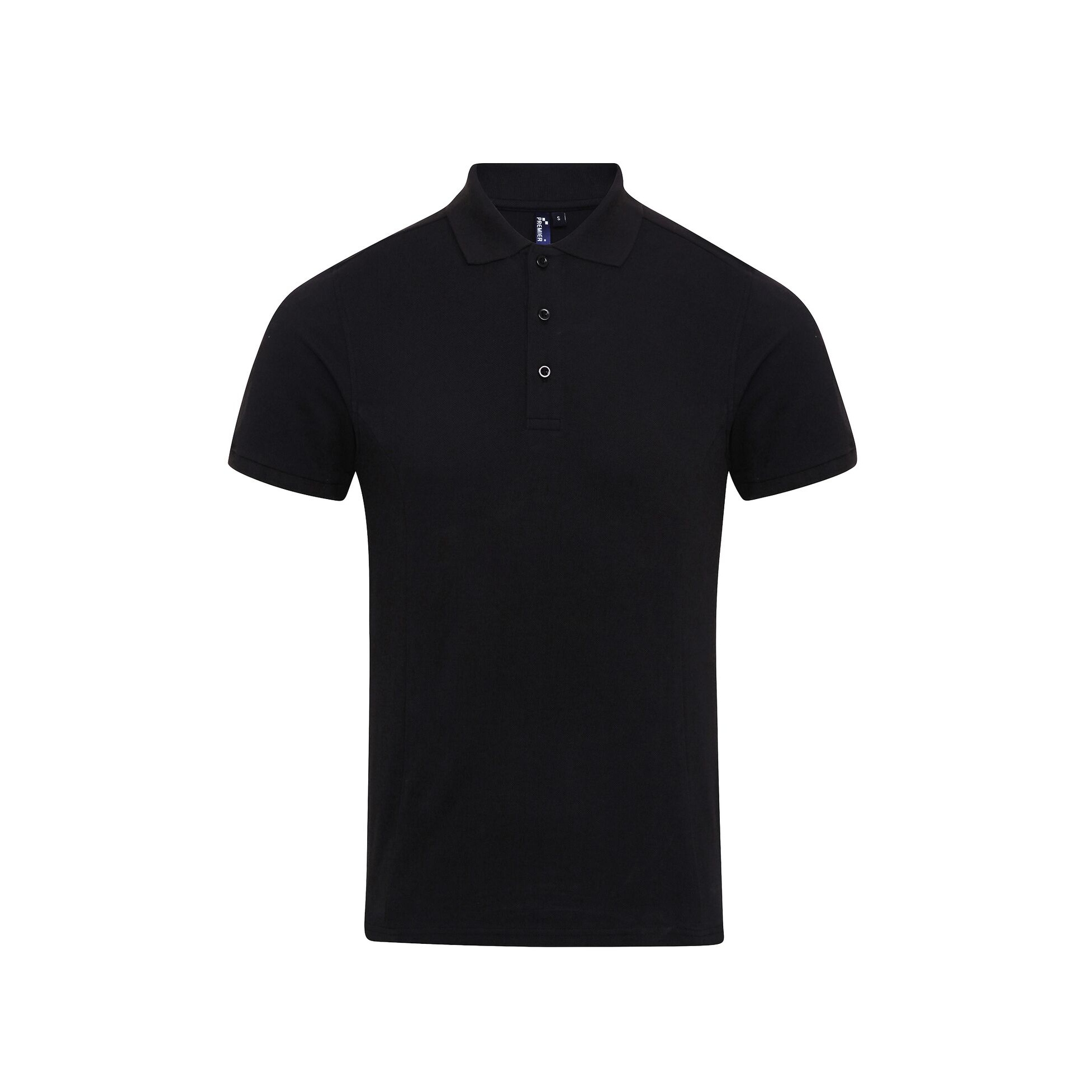 Premier Mens Coolchecker Plus Pique Polo mit CoolPlus (Schwarz) Image