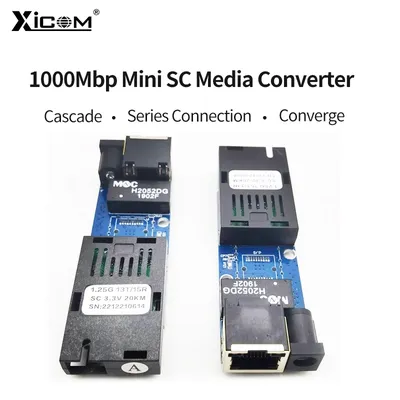 5 PairsMini SC Gigabit Optic Media Converter A/B 1F1E placa metro fibra PCBA Board Singlemode
