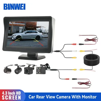 BINWEI Vehicle Backup Camera With Monitor Car Parking Waterproof Night Vision Rear View Camera 4.3"