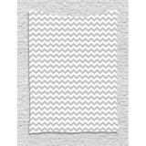 Grey Chevron Tapestry Simplistic Soft Toned Glide Reflection Parallel Zig Zag Color Bars Design Wall Hanging for Bedroom Living Room Dorm Decor 60W X 80L Inches White Pale Grey by Ambesonne
