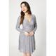 Oasis Womens Twist Front Sequin Mini Dress - Grey - Size 10 UK | Oasis Sale | Discount Designer Brands