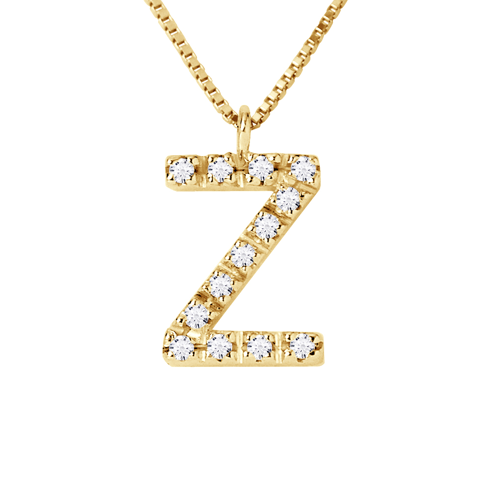 Diadema Womens - Necklace With Diamonds - Z -yellow Gold - White - One Size | Diadema Sale | Discount Designer Brands