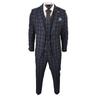 Harry Brown Mens Check Navy Blue 3 Piece Suit - Size 46 (Chest) | Harry Brown Sale | Discount Designer Brands