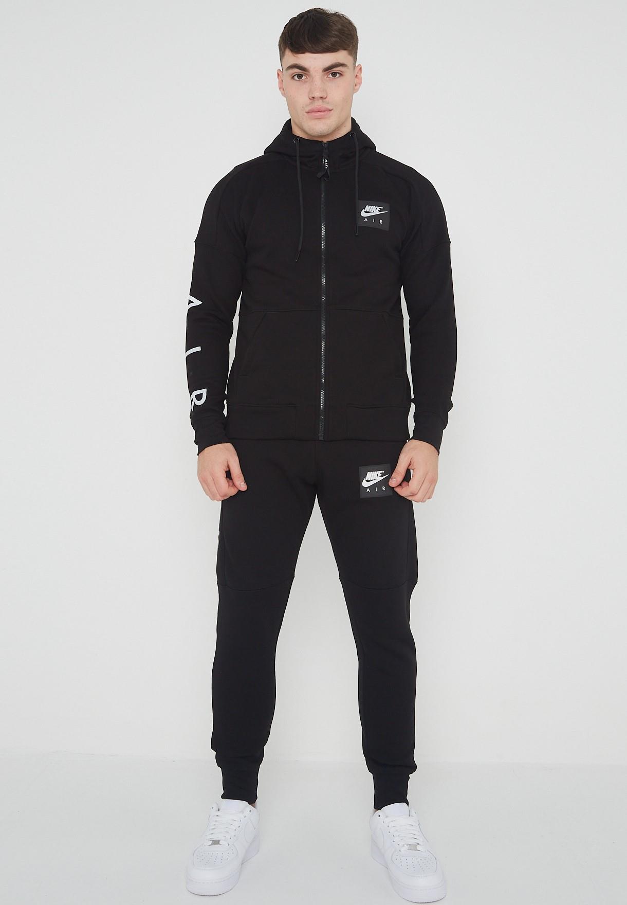 Nike Air Mens Zip Through Tracksuit Set Black Cotton - Size Small | Nike Sale | Discount Designer Brands