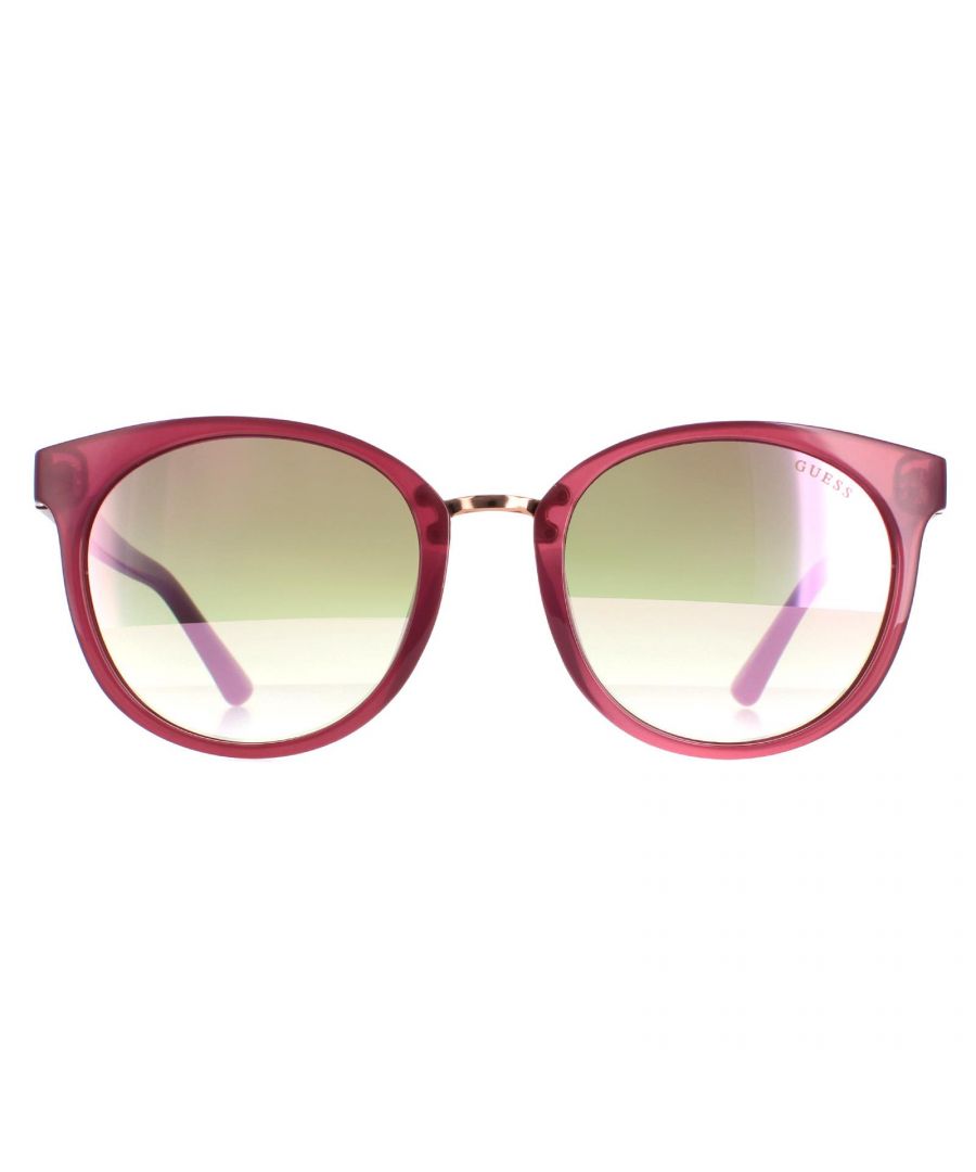 Guess Round Womens Pink Bordeaux Mirror GU7601 - One Size | Guess Sale | Discount Designer Brands