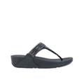Fitflop Womens Fit Flop Lulu Lasercrystal Leather Toe-Post Sandals in Black Leather - Size UK 8 | Fitflop Sale | Discount Designer Brands