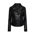 Barneys Originals Womens Ribbed Leather Jacket - Black - Size 8 UK | Barneys Originals Sale | Discount Designer Brands