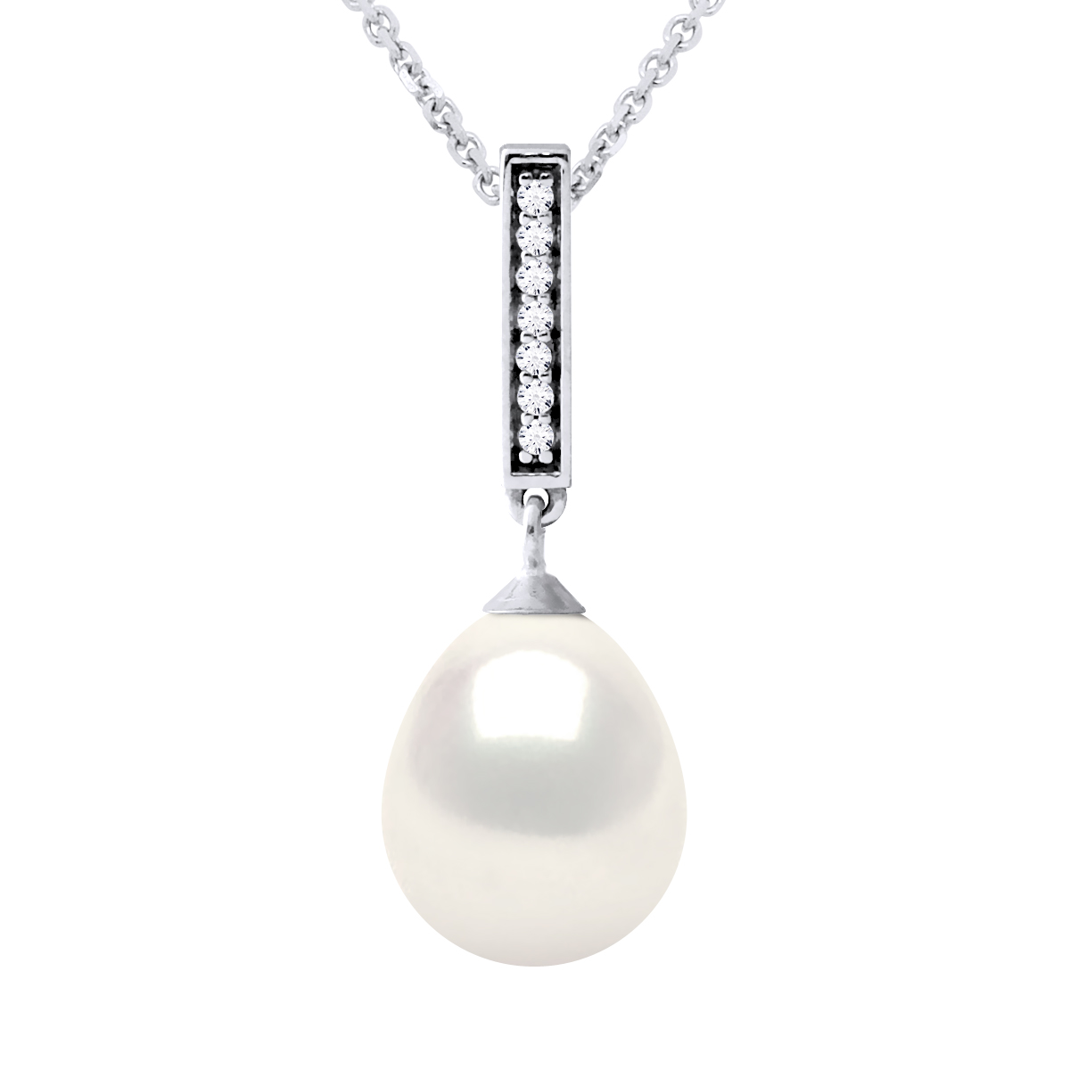 Diadema Womens Barette Necklace Freshwater Pearl Jewelry 9-10mm White 925 Silver - One Size | Diadema Sale | Discount Designer Brands