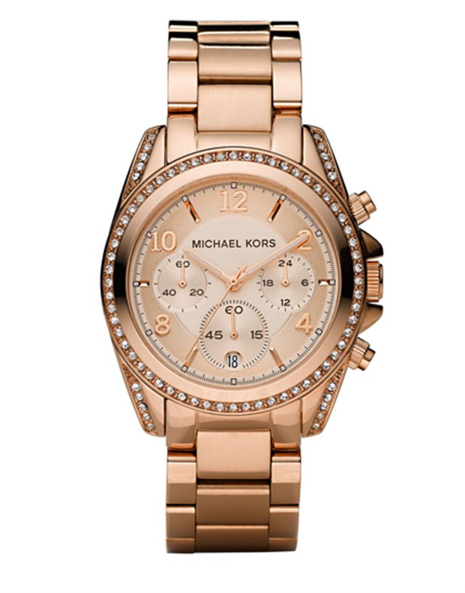Michael Kors Womens Ladies' Blair Chronograph Watch MK5263 - Rose Gold Metal - One Size | Michael Kors Sale | Discount Designer Brands