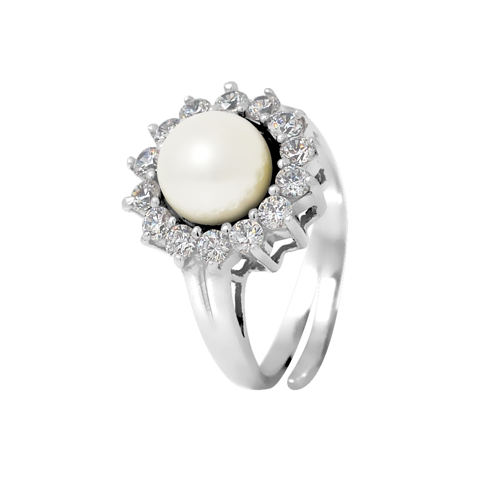 Diadema Womens - Prestige Ring With Freshwater Pearl - Pure White Collection - One Size | Diadema Sale | Discount Designer Brands