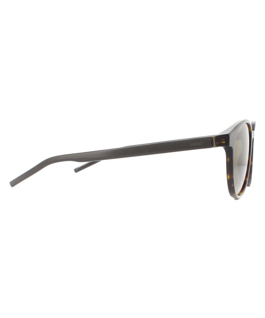 Hugo Hugo Boss Round Mens Havana Green Sunglasses - Brown - One Size | Hugo Hugo Boss Sale | Discount Designer Brands